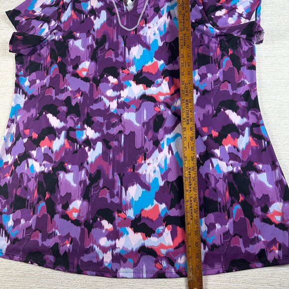 Swimsuits For All Swim Shirt Womens 26 Purple colorful Ikat Cover Stretch top - Picture 7 of 8